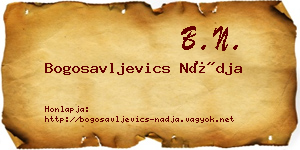 Bogosavljevics Nádja névjegykártya